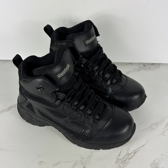 Reebok Rapid Response Work Boots Womens 7.5 Black Soft Toe Waterproof Tactical - Picture 2 of 9